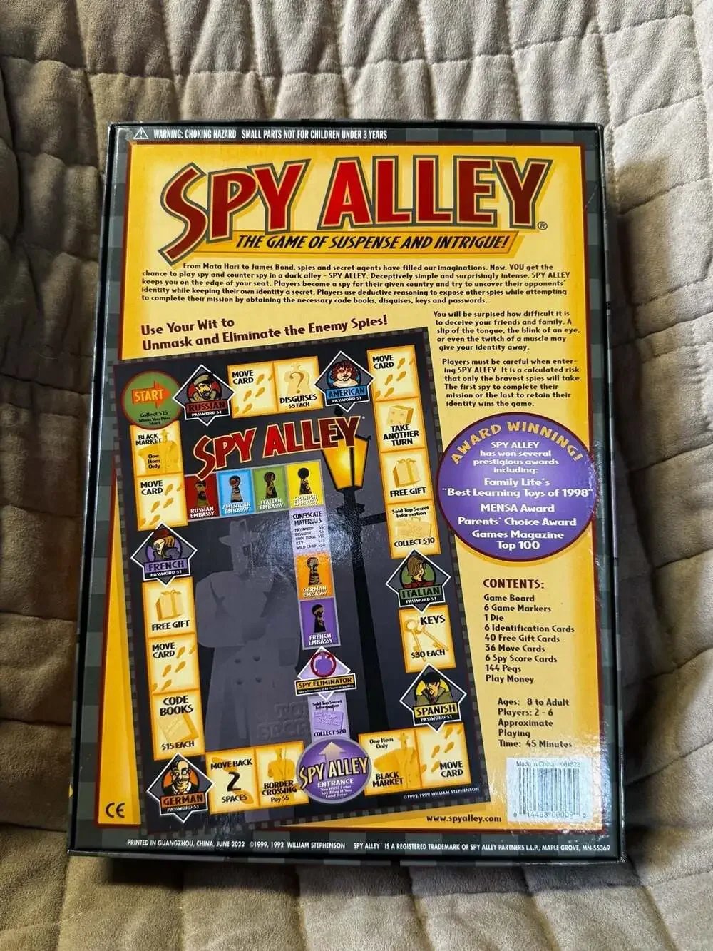 Spy Alley The Game of Suspense and Intrigue Strategy Board Game
